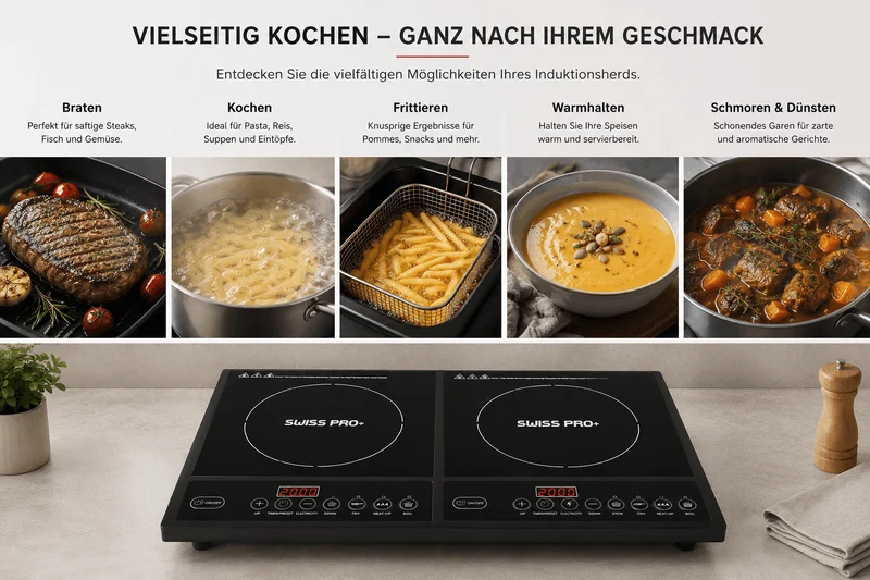 Induktion Kochplatte Doppel Elektrisch mit Timer 4000W
