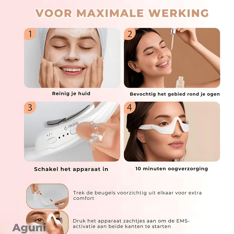 Therapeutische EMS-Brille mit Rotlichttechnologie für eine revitalisierte Augenpartie