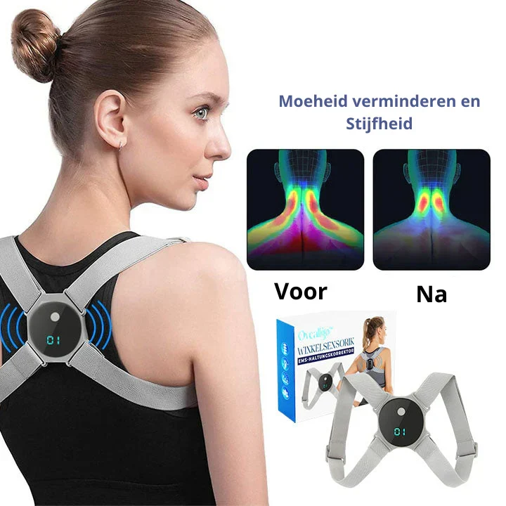 EMS Haltungskorrektor mit verstellbaren Gurten und wiederaufladbarer Muskelstimulation