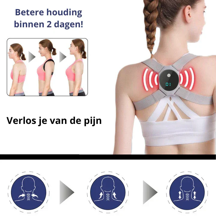 EMS Haltungskorrektor mit verstellbaren Gurten und wiederaufladbarer Muskelstimulation