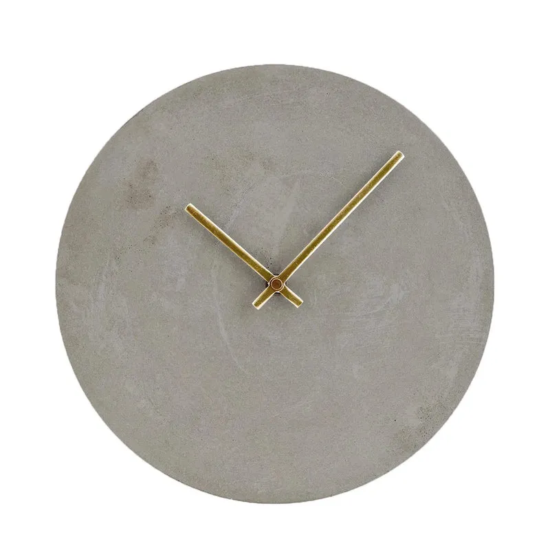 MONTERA Beton-Wanduhr – Minimalistische Skandinavische Wanduhr Mit Messingzeigern