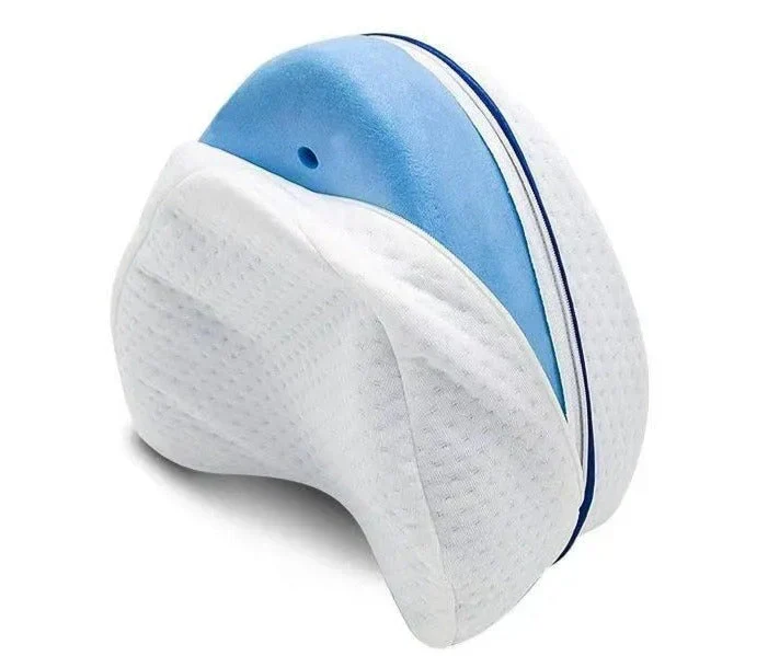 Orthopädisches Kniekissen aus Memory-Schaum für Seitenschläfer mit ergonomischer Beinform