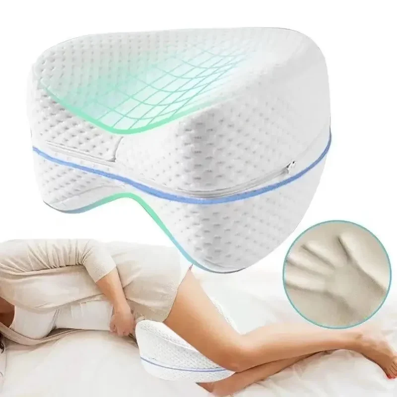Orthopädisches Kniekissen aus Memory-Schaum für Seitenschläfer mit ergonomischer Beinform