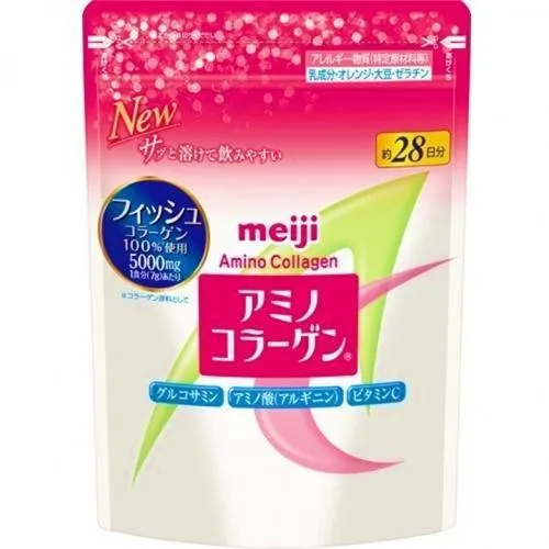 Meiji New Amino Collagen Powder Refill 196g Duo Pack Set 2