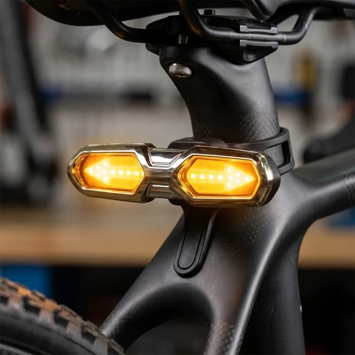 Fahrrad Rücklicht mit Blinker – USB-Akku, Fernbedienung und 4 Lichtmodi