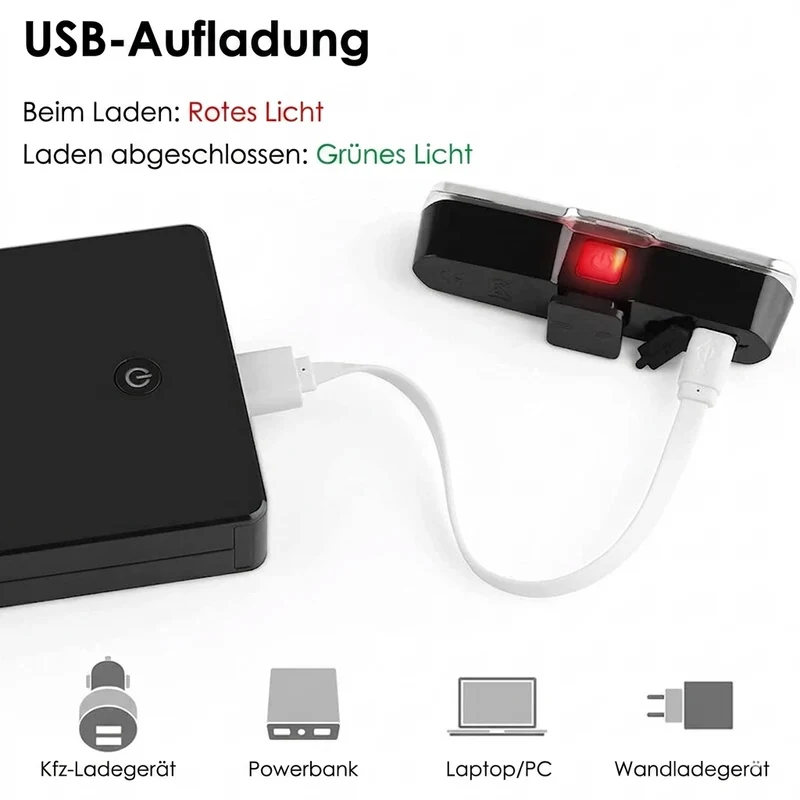 Fahrrad Rücklicht mit Blinker – USB-Akku, Fernbedienung und 4 Lichtmodi