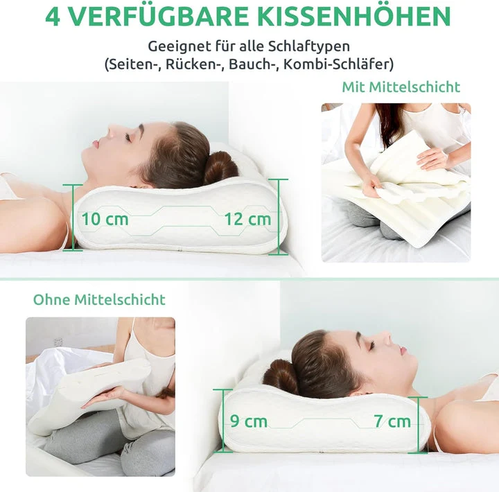 Ergonomisches orthopädisches Nackenkissen aus Memory Foam mit atmungsaktivem Bezug