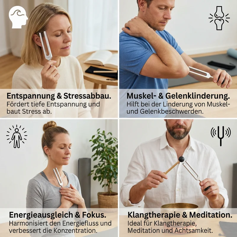 128 Hz Stimmgabel mit Gewicht für Klangmeditation, Entspannung und Achtsamkeit