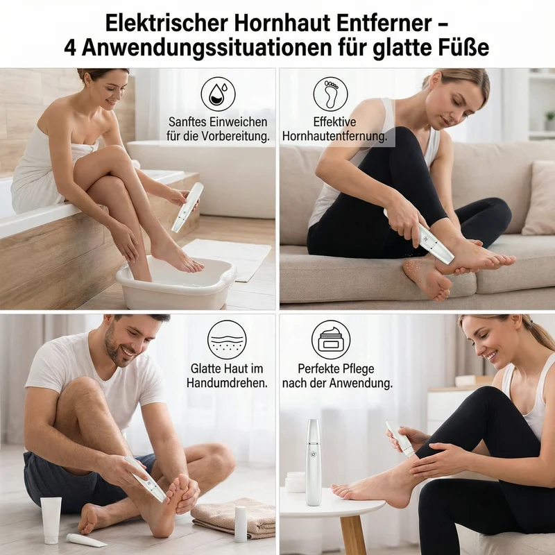 Elektrischer Hornhautentferner für die Füße mit rotierendem Schleifaufsatz und Akku