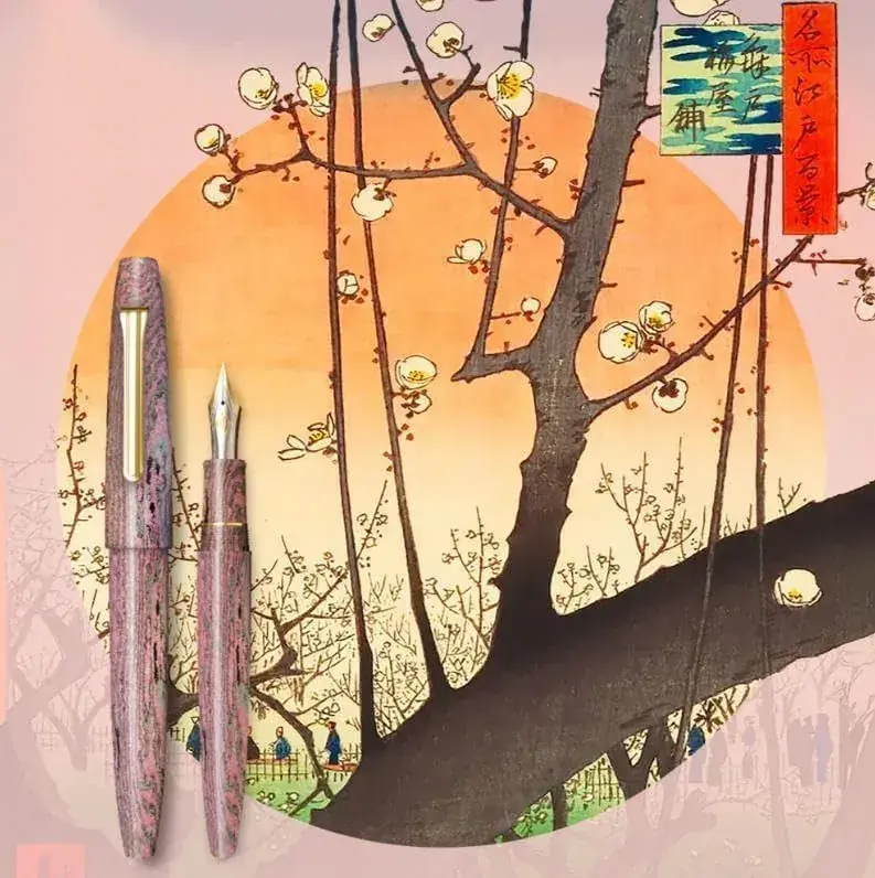 Sailor Pen Ebonite Fountain Pen, 21K Gold Plum Blossom Nib