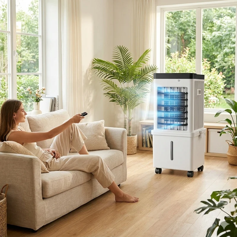 Mobiler Luftkühler 15L – 3-in-1 Air Cooler mit Fernbedienung und Rollen