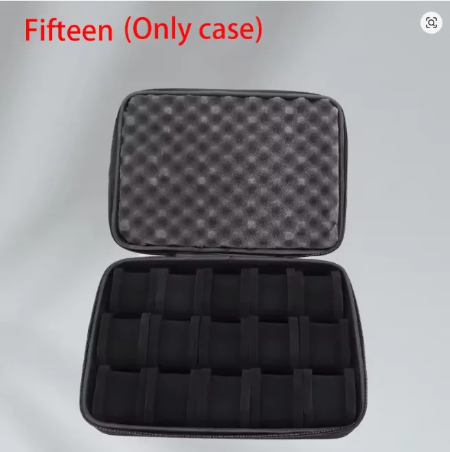 Uhrenbox – Reiseetui für 5 oder 15 Uhren mit Hartschale und Tragegriff