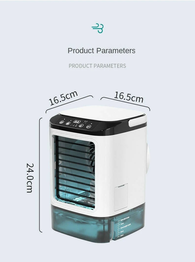 Tischklimagerät tragbarer AC-Ventilator mit doppeltem Nebel