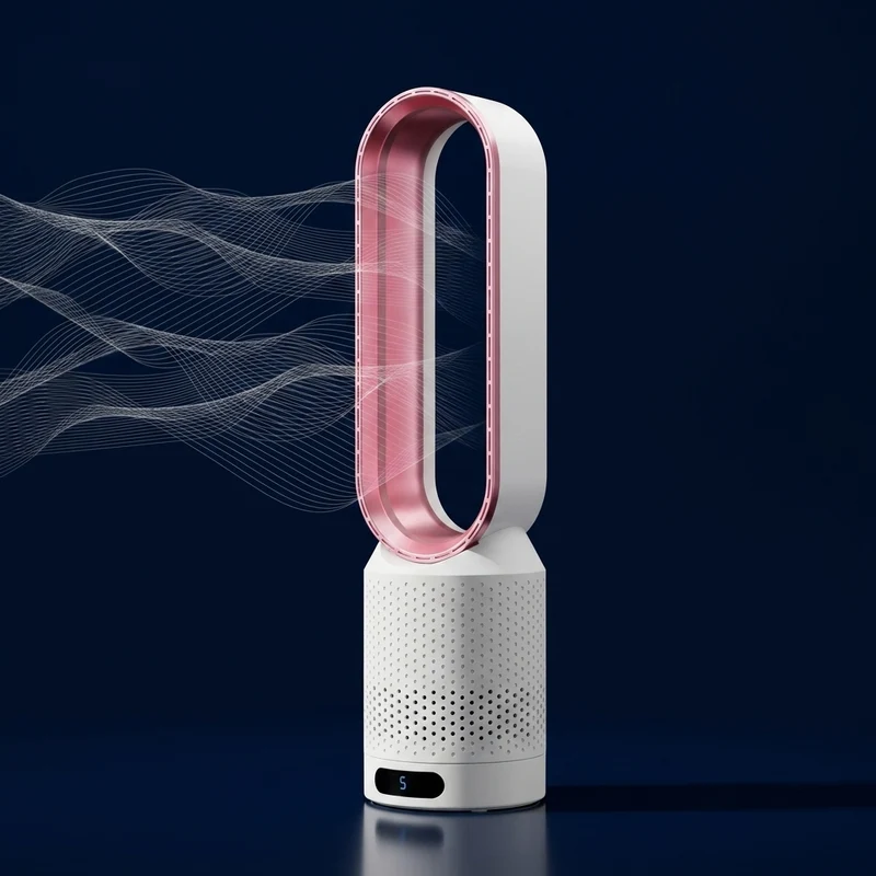 Blattloser Ventilator – leiser Tischventilator mit Oszillation & LED-Touch