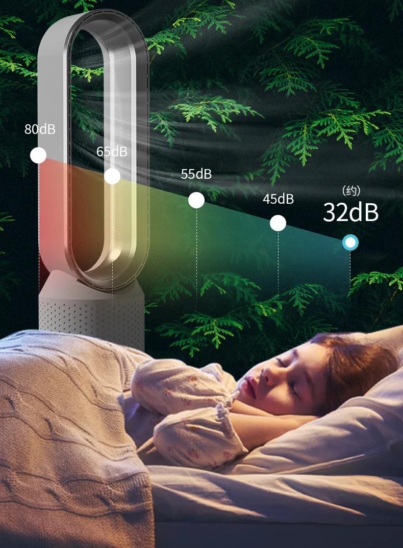 Blattloser Ventilator – leiser Tischventilator mit Oszillation & LED-Touch
