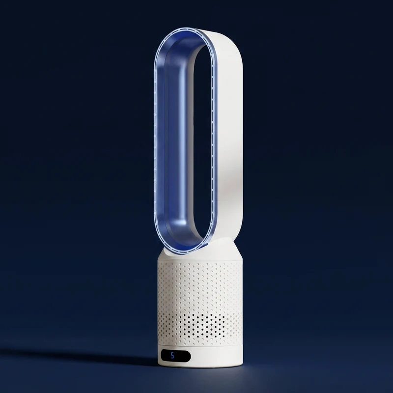 Blattloser Ventilator – leiser Tischventilator mit Oszillation & LED-Touch
