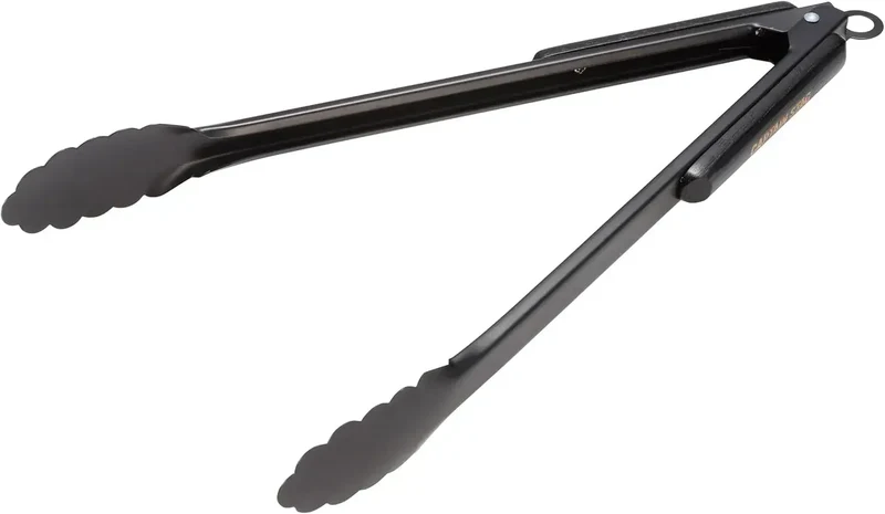 Captain Stag Outdoor Stainless Steel BBQ Tongs Wood Grip 30cm