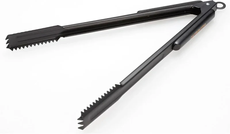 Captain Stag Outdoor Stainless Steel BBQ Tongs Wood Grip 30cm