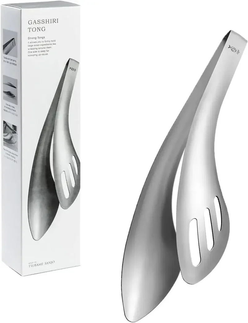 Aux Oaks Leye Stainless Steel Sauce Scoop & Food Gripping Tongs
