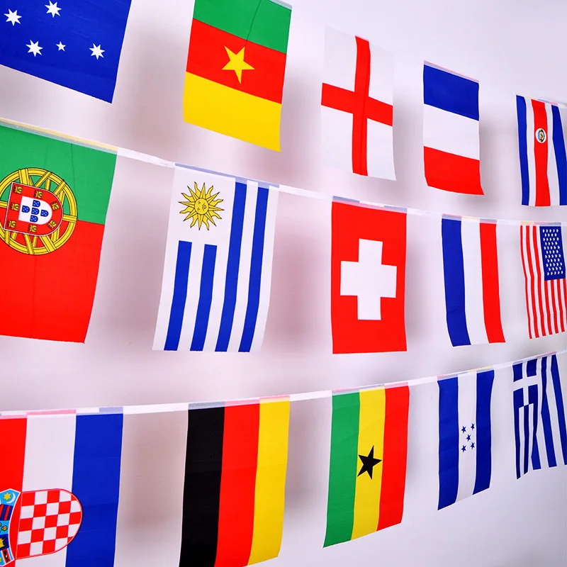 Flaggenkette Welt – Set mit Internationalen Flaggen für Dekoration