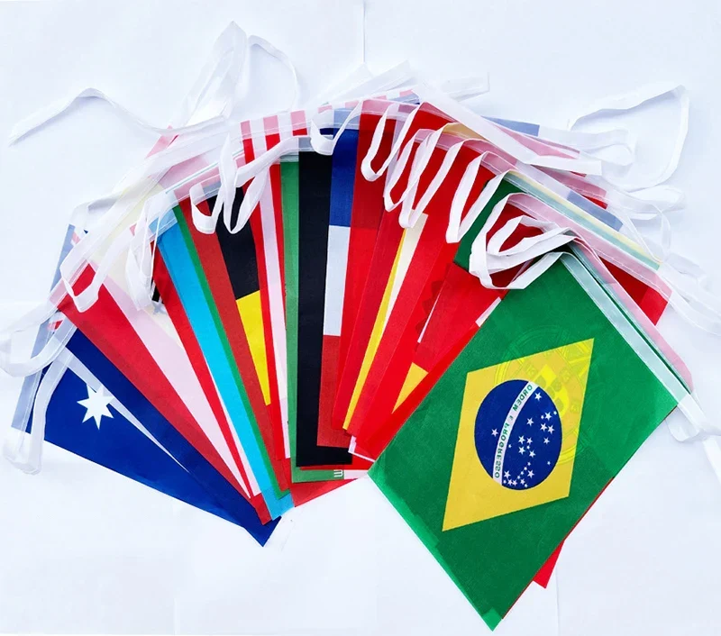 Flaggenkette Welt – Set mit Internationalen Flaggen für Dekoration