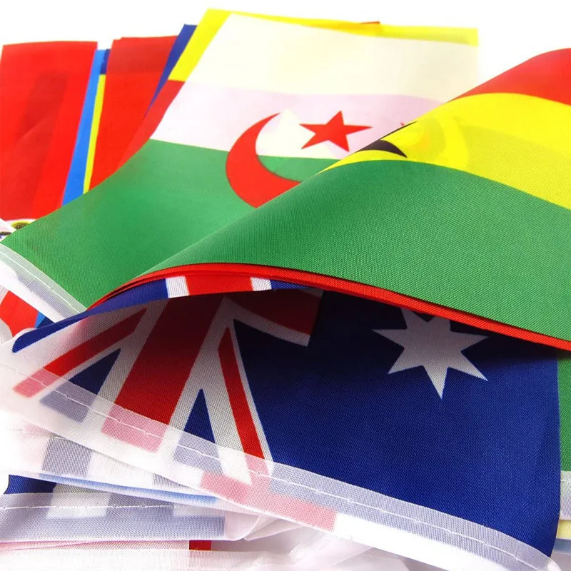 Flaggenkette Welt – Set mit Internationalen Flaggen für Dekoration