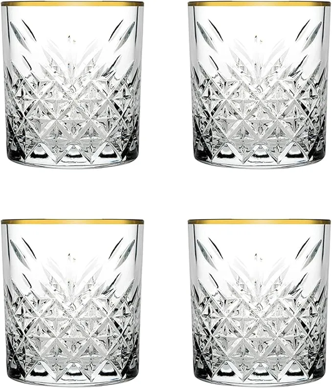 Pasabahce GOLDEN TOUCH Timeless 4Trinkgläser mit Schüssel Set Timeless Gold 62 ml