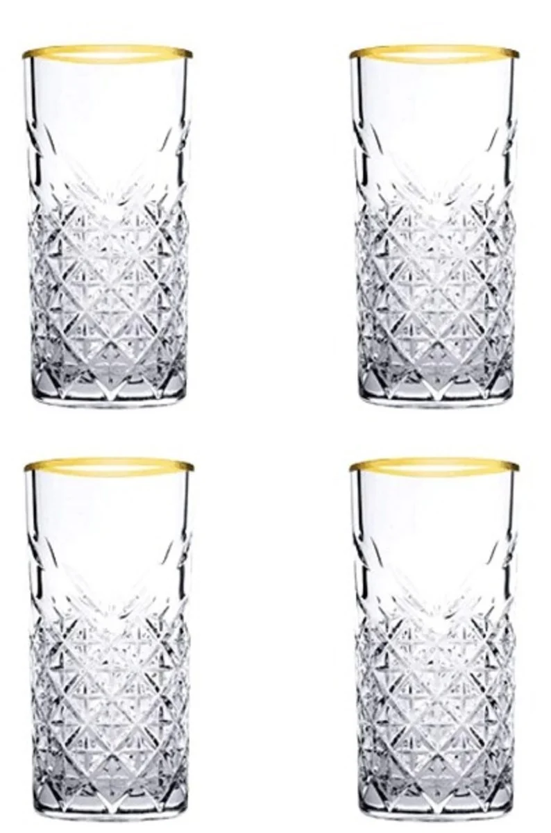 Pasabahce GOLDEN TOUCH Timeless 4Trinkgläser mit Schüssel Set Timeless Gold 450 ml