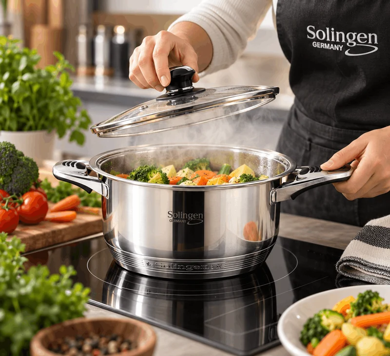 Solingen Profi Topfset 16 tlg. Kochtopf Induktion 18/10 Edelstahl