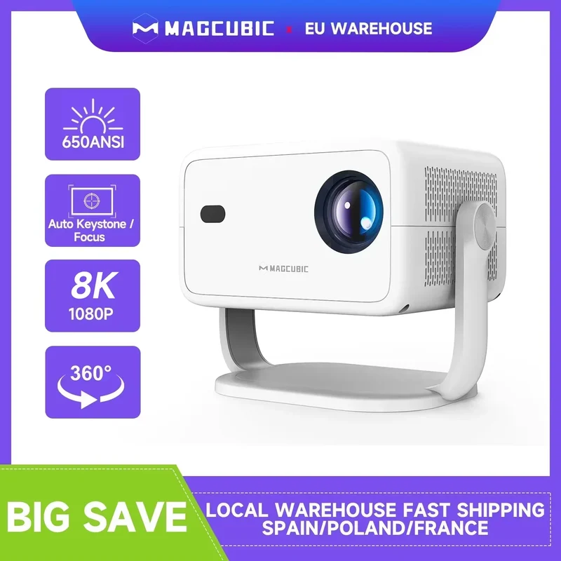 Mini Beamer 1080P – 650 ANSI mit Auto Fokus & WiFi 6