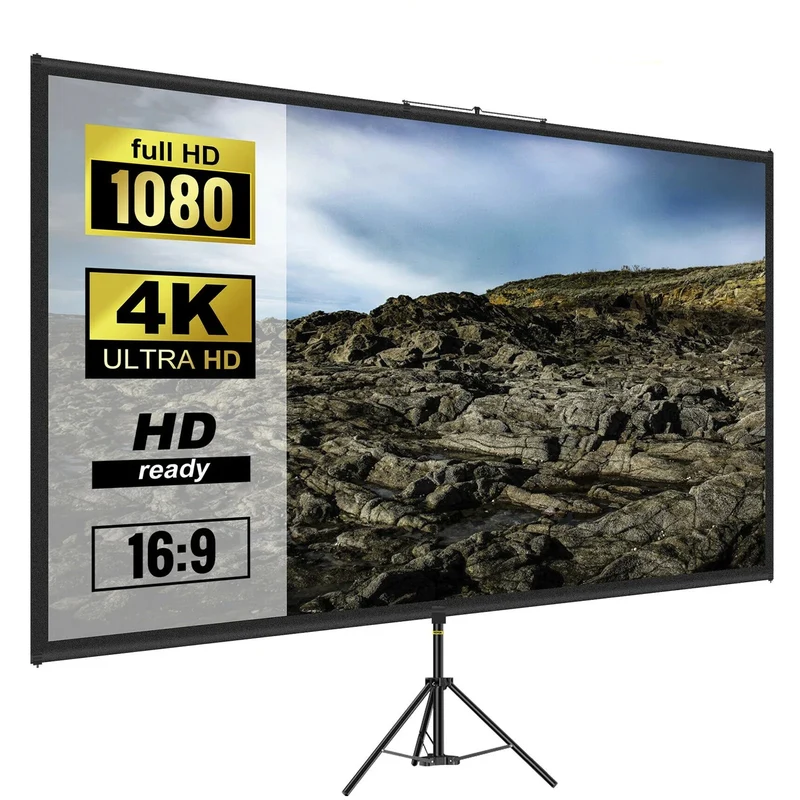 Projektionsleinwand mit Stativ – 16:9 HD Verstellbar & Tragbar