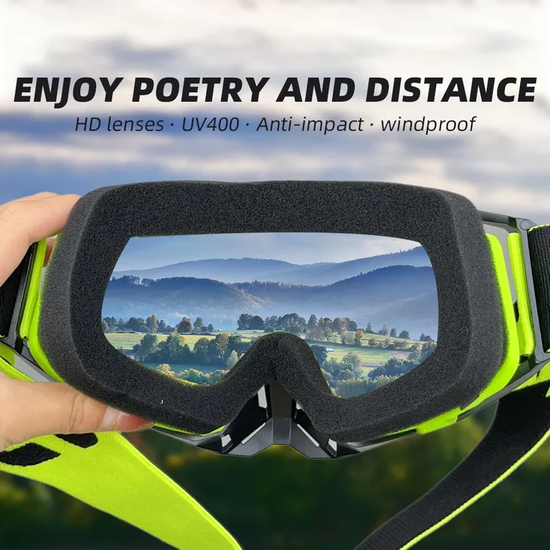 Motocross Brille – Breites Sichtfeld & Verstellbares Kopfband