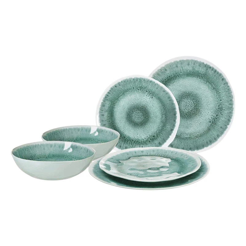 Melamin-Geschirr-Set Türkis 6-tlg.