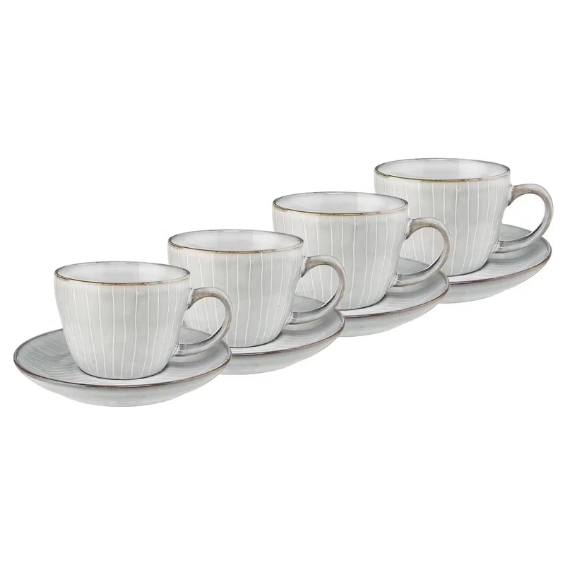 HENLEY Kaffeetasse 4er-Set – Steinzeug Kaffeebecher Für Stilvolle Kaffeepausen