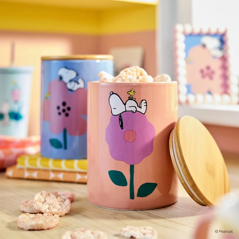 PEANUTS Aufbewahrungsdose – Snoopy Design Vorratsdose Mit Bambusdeckel