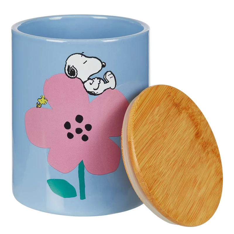 PEANUTS Aufbewahrungsdose – Snoopy Design Vorratsdose Mit Bambusdeckel