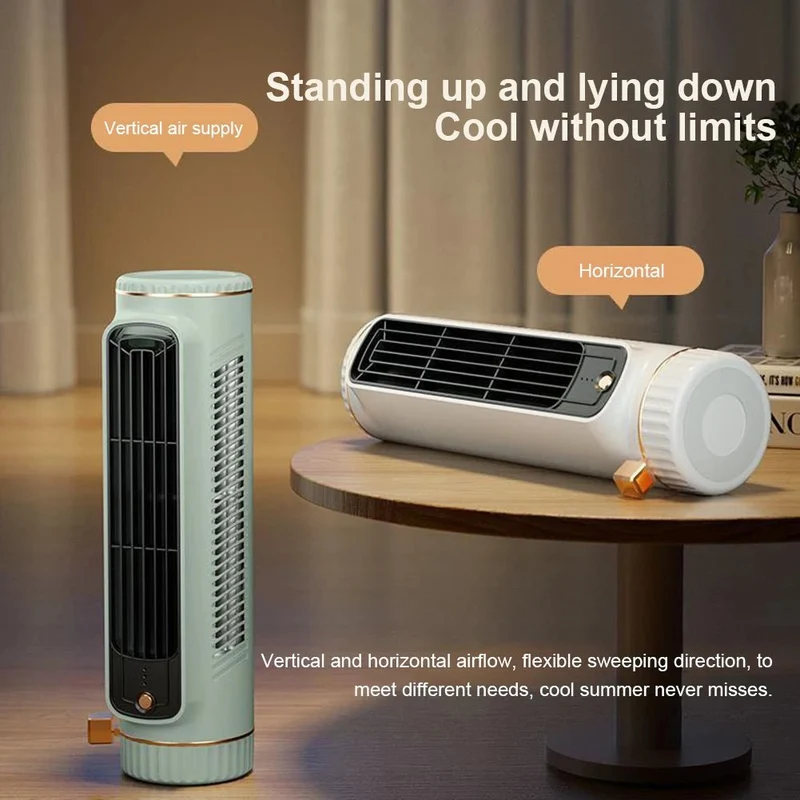 USB Tischventilator Leise – 3 Geschwindigkeiten, USB-Betrieb & Kompaktes Turmdesign