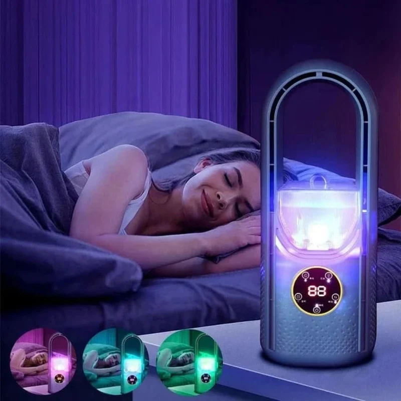 Luftkühler mit Wasserkühlung – Blattloses Design, Sprühnebel & LED-Touchdisplay