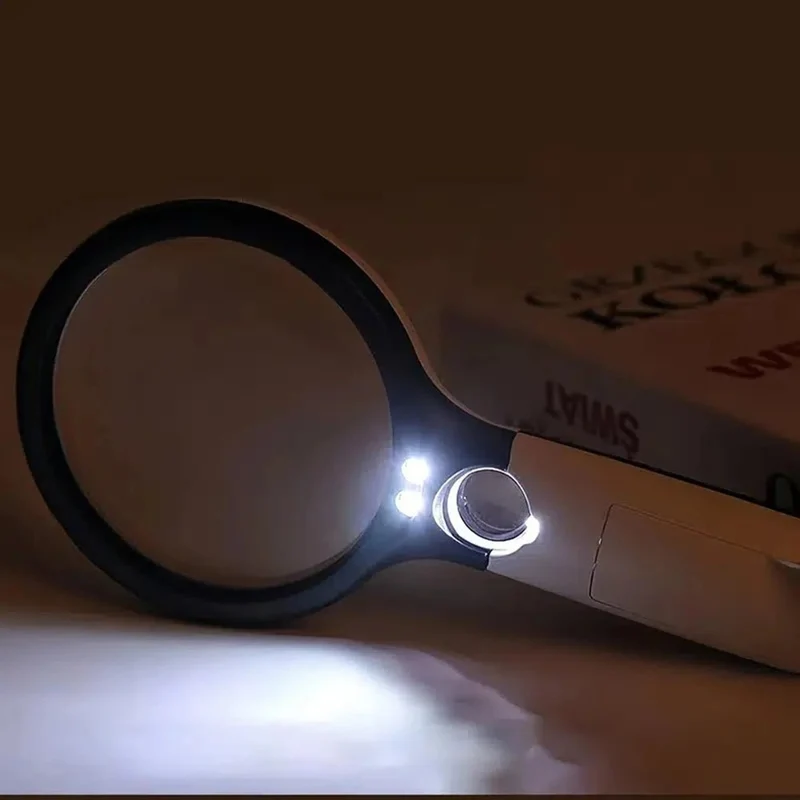 Lupe mit Licht 45x – LED-Beleuchtung, 3x Hauptlinse & Präzisionslinse