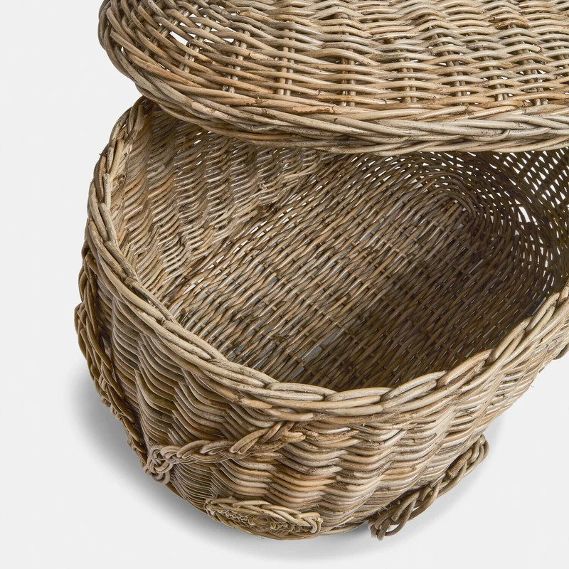 JIBBOO Auto-Rattankorb – Stilvoller Auto-förmiger Aufbewahrungskorb aus handgeflochtenem Rattan für Kinderzimmer
