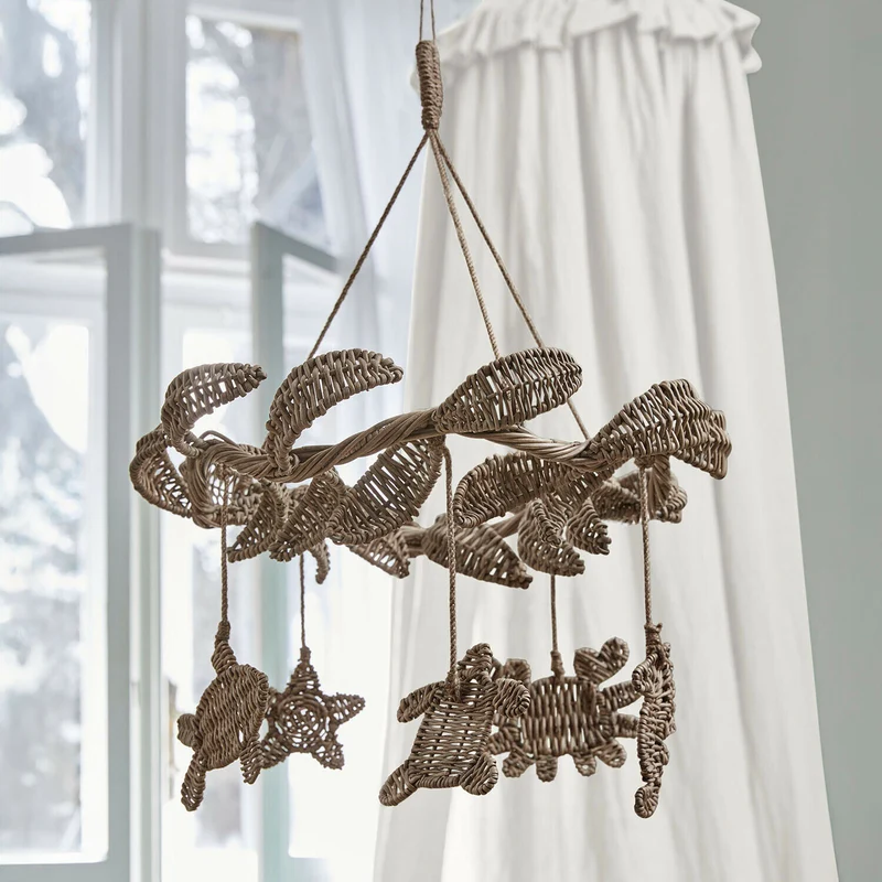 ÉTOILE Hängemobil – Handgefertigtes Baby-Mobile mit Stern-Design aus Rattan für ruhige Schlafatmosphäre