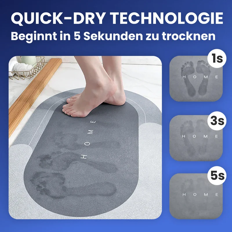 Fußmatte – Schnelltrocknende & saugstarke Badematte mit Anti-Rutsch-Unterseite