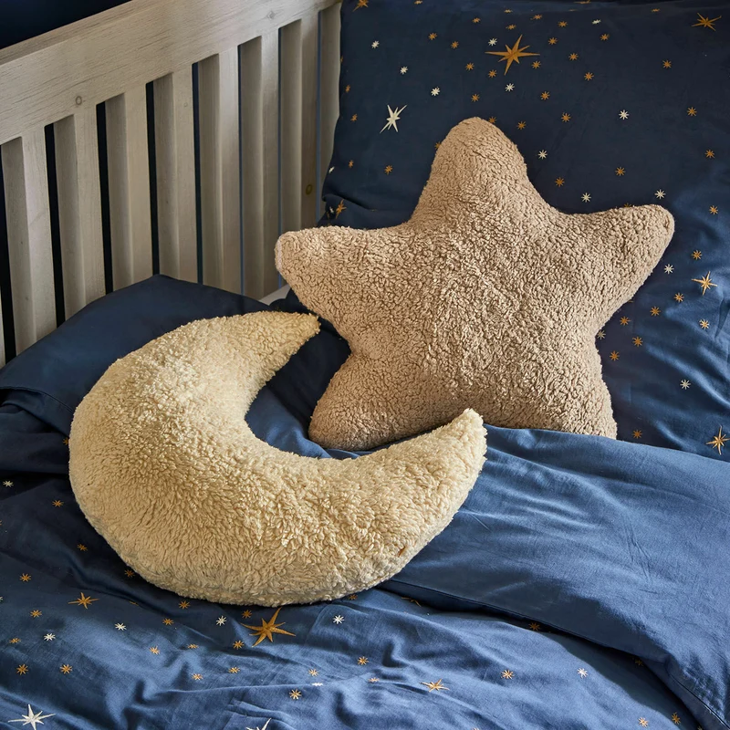 JOLLYMOON 2-teiliges Kissen-Set – Mond & Stern Kuschelkissen für Kinderzimmer