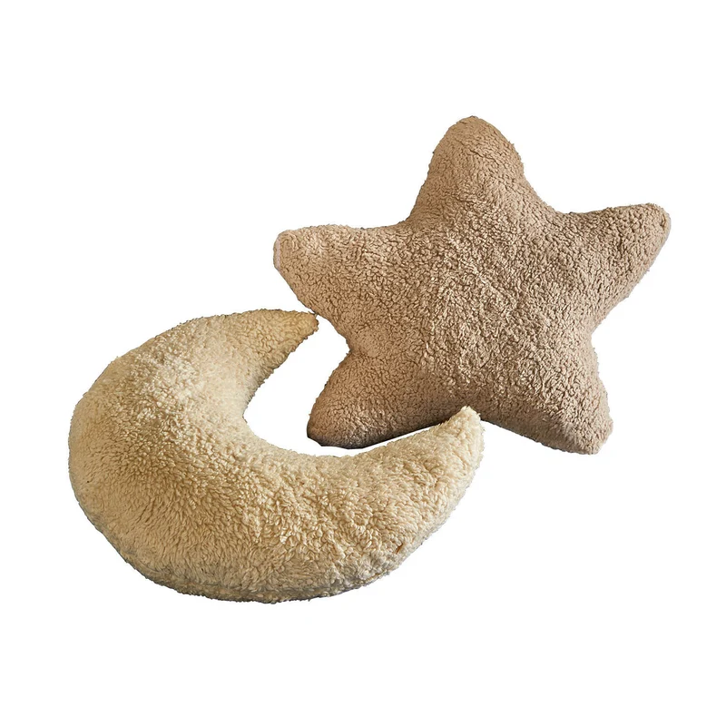 JOLLYMOON 2-teiliges Kissen-Set – Mond & Stern Kuschelkissen für Kinderzimmer