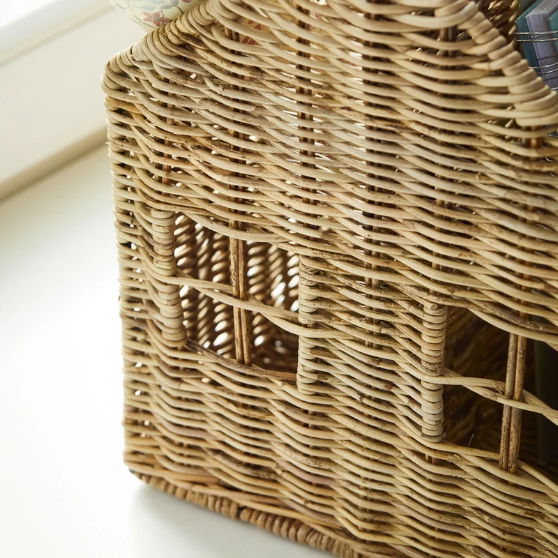 TILLYROO Hauskorb für Kinder – Handgefertigter Rattan Aufbewahrungskorb mit Hausdesign