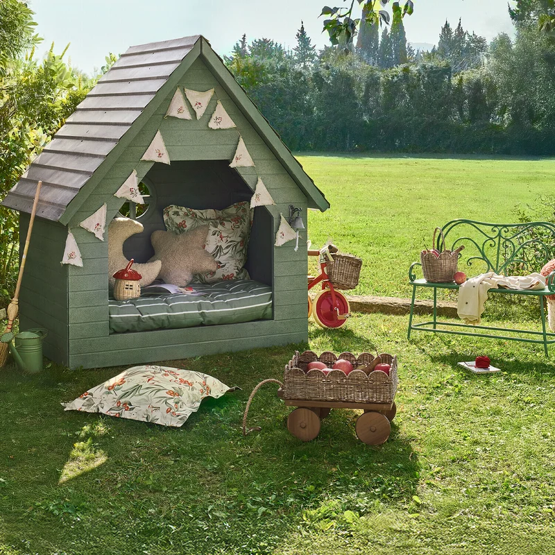 WHIMSYWOOD Kinder Bollerwagen – Handgeflochtener Rattan Ziehwagen Für Kinder & Spielzeug