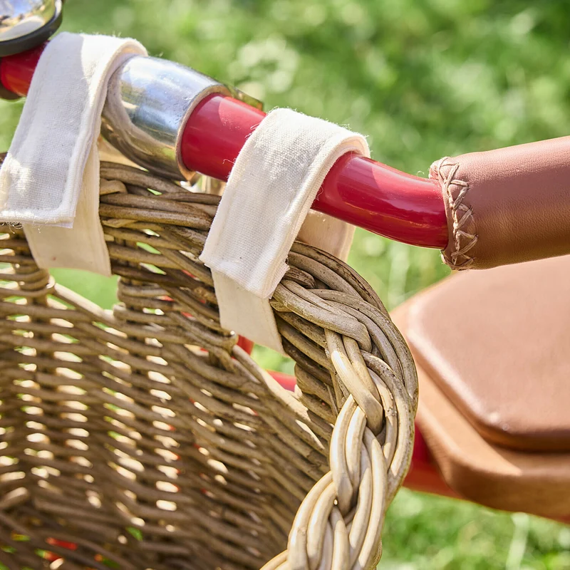 SNOKKI Fahrradkorb für Puppen – Rattan Lenkerkorb Für Kinderfahrräder & Spielzeug