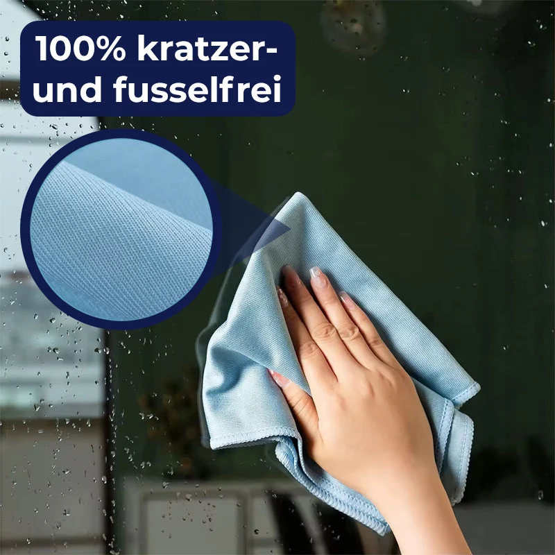 Glaspoliertuch – Hochwertiges Mikrofasertuch für streifenfreien Hochglanz auf Glas & Spiegeln