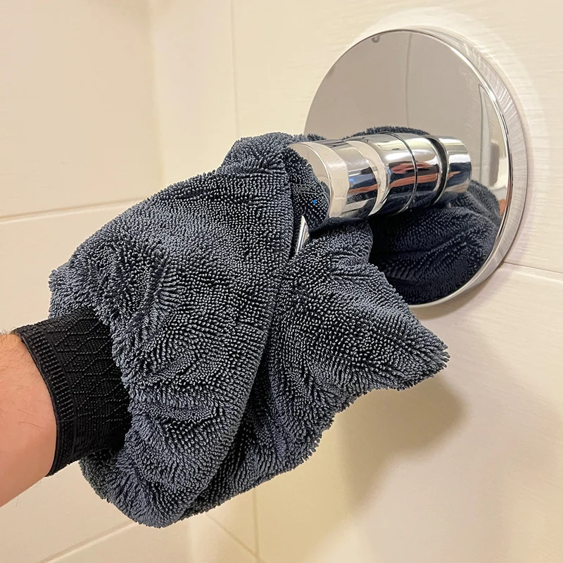 Trocken-Handschuh – Präziser Mikrofaser-Reinigungshandschuh für streifenfreies Trocknen von Bad, Küche & Glasflächen