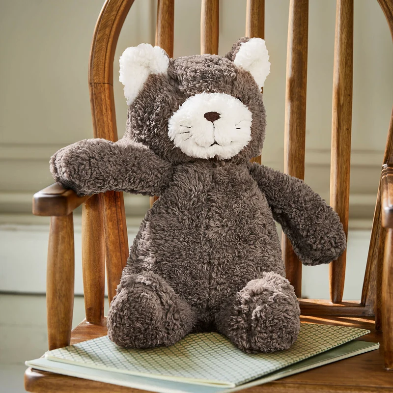 MAEVIN Stofftier – Kuschelweiches gestricktes Kätzchen mit liebevollen Details für Kinder